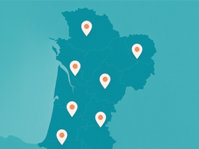 Une illustration pour la page carte des centres spécialisés de Nouvelle-Aquitaine de Domoplaies Nouvelle-Aquitaine