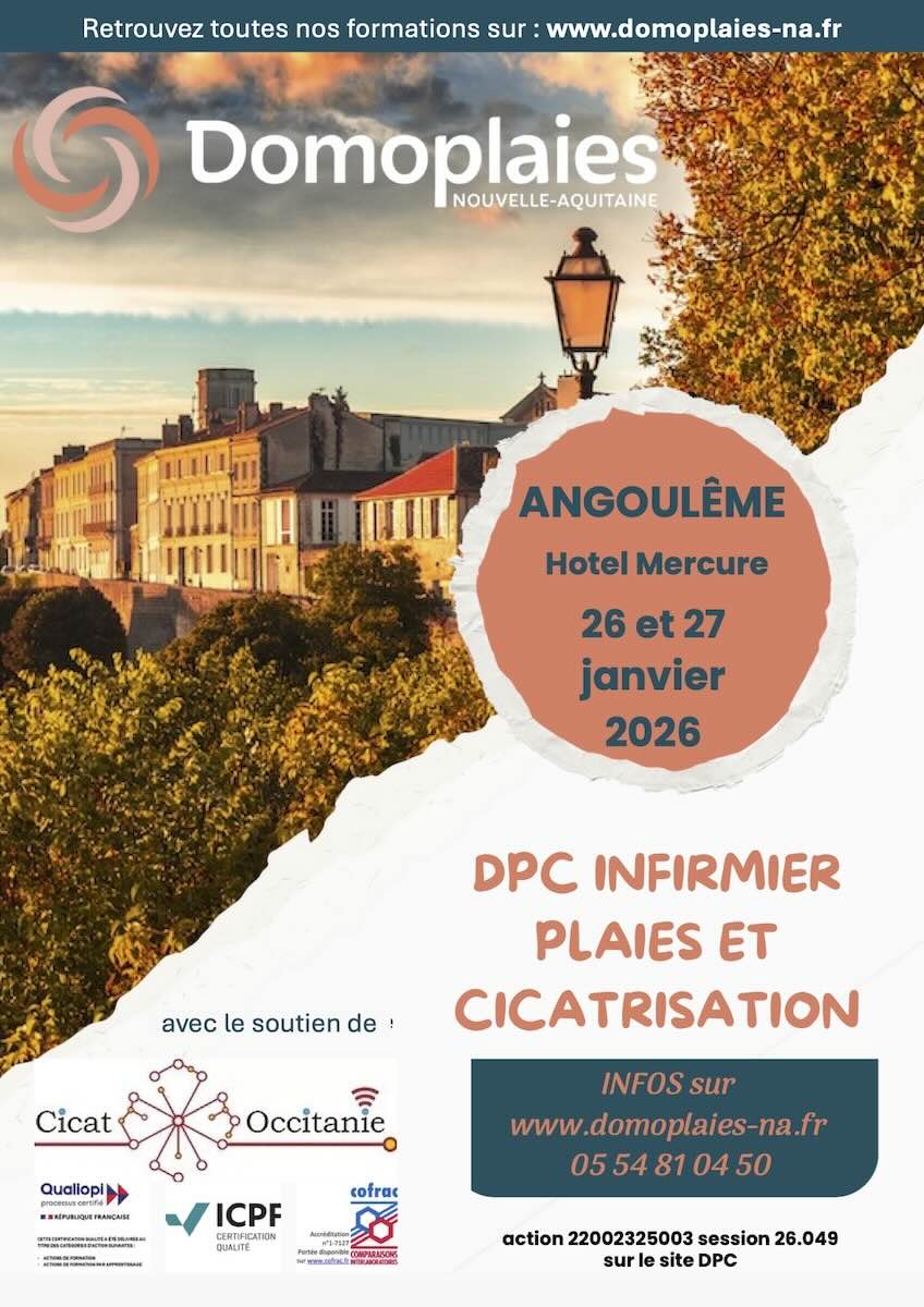 Formation DPC Plaies et cicatrisation Angoulême janvier 2026