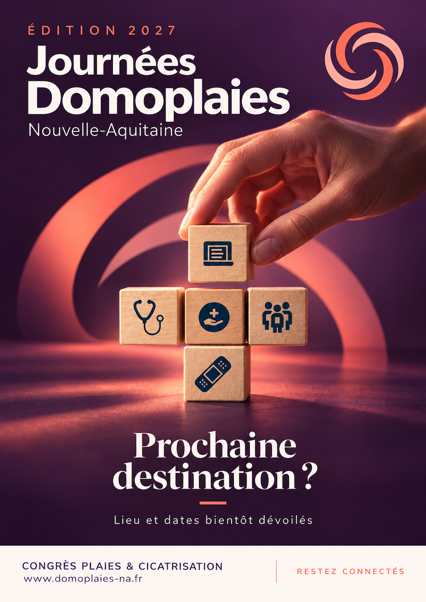 Affiche des Journées Domoplaies Nouvelle-Aquitaine 2027 : prochaine destination à découvrir